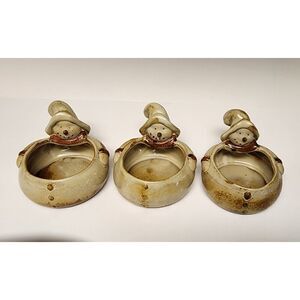 Primitive Home Collection Snowman Triple Server - 3 Salsa or Dip Bowls